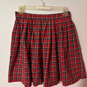 Zara Red Plaid Skater Skirt‎